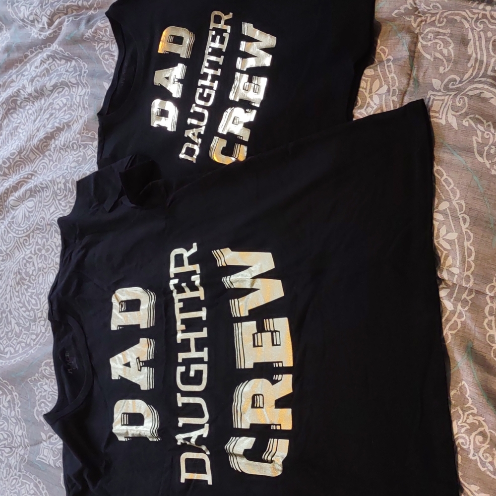 Dad Daughter Crew Father's Day t-shirts Girls Medium Men's Large NEW